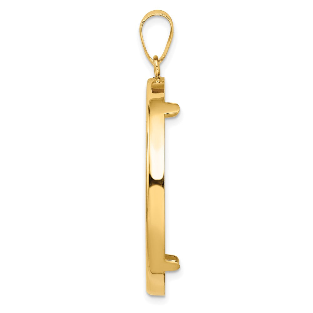 FJC Finejewelers 14 kt Yellow Gold Polished 34.2mm Prong Coin Bezel Pendant