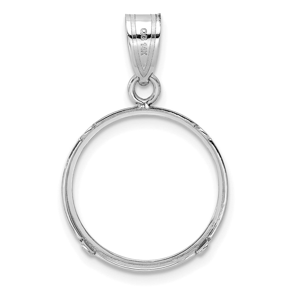 FJC Finejewelers 14 kt White Gold Polished 16.5mm Prong Coin Bezel Pendant
