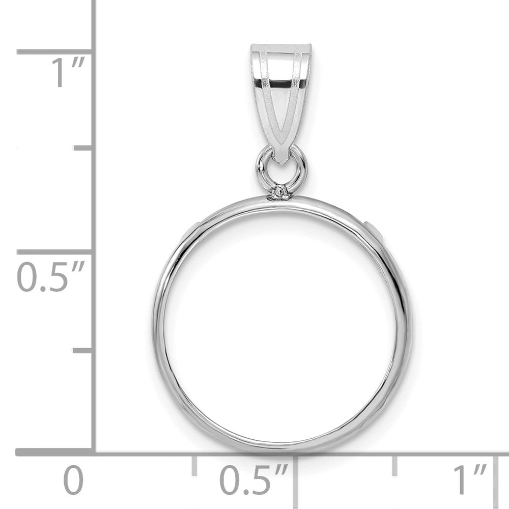 FJC Finejewelers 14 kt White Gold Polished 16.5mm Prong Coin Bezel Pendant