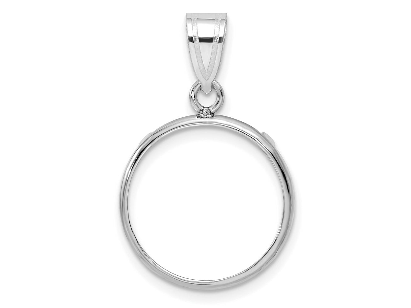 FJC Finejewelers 14 kt White Gold Polished 16.5mm Prong Coin Bezel Pendant