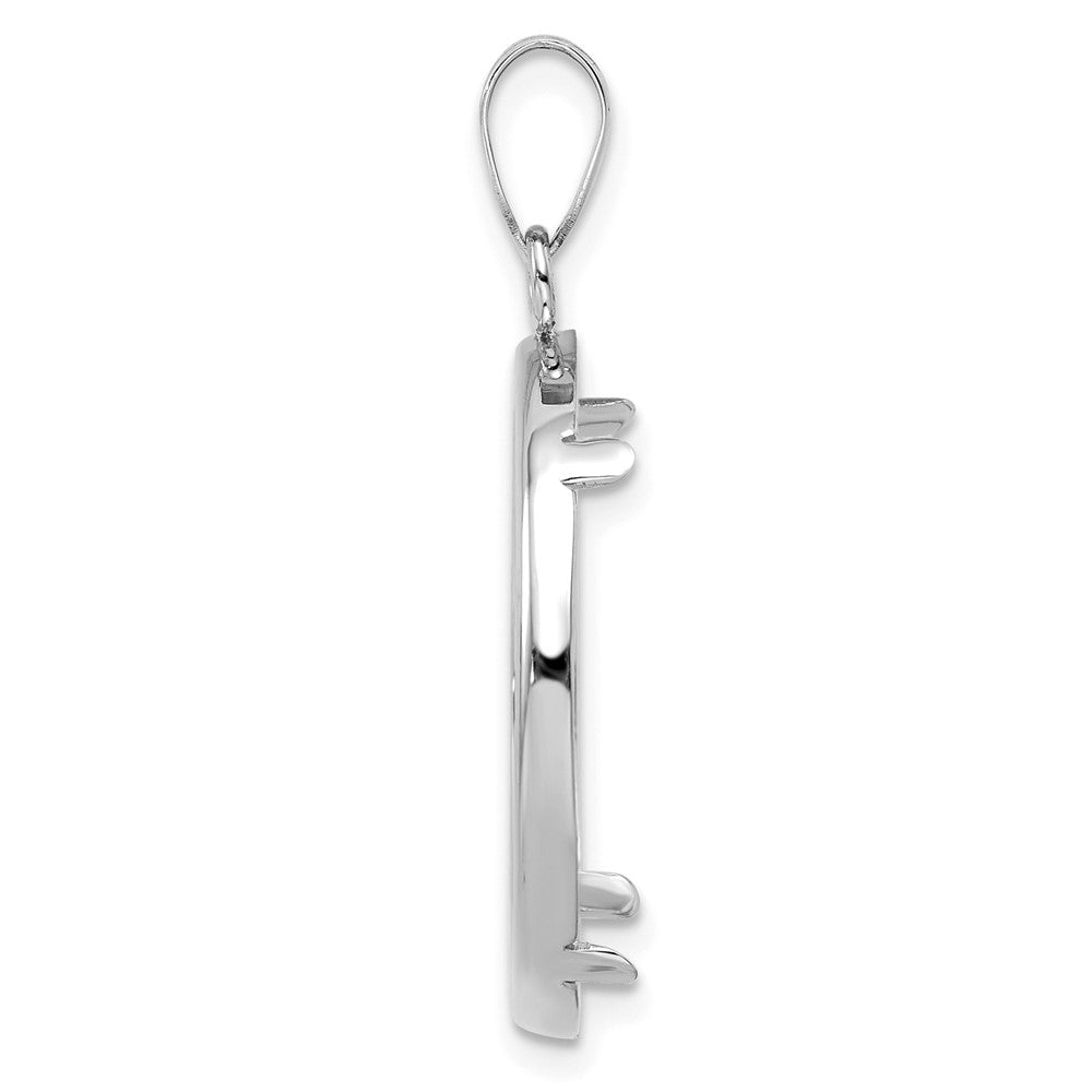 FJC Finejewelers 14 kt White Gold Polished 22.0mm Prong Coin Bezel Pendant