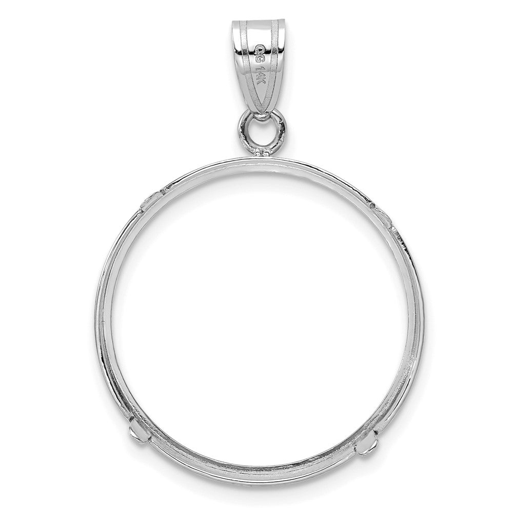 FJC Finejewelers 14 kt White Gold Polished 22.0mm Prong Coin Bezel Pendant