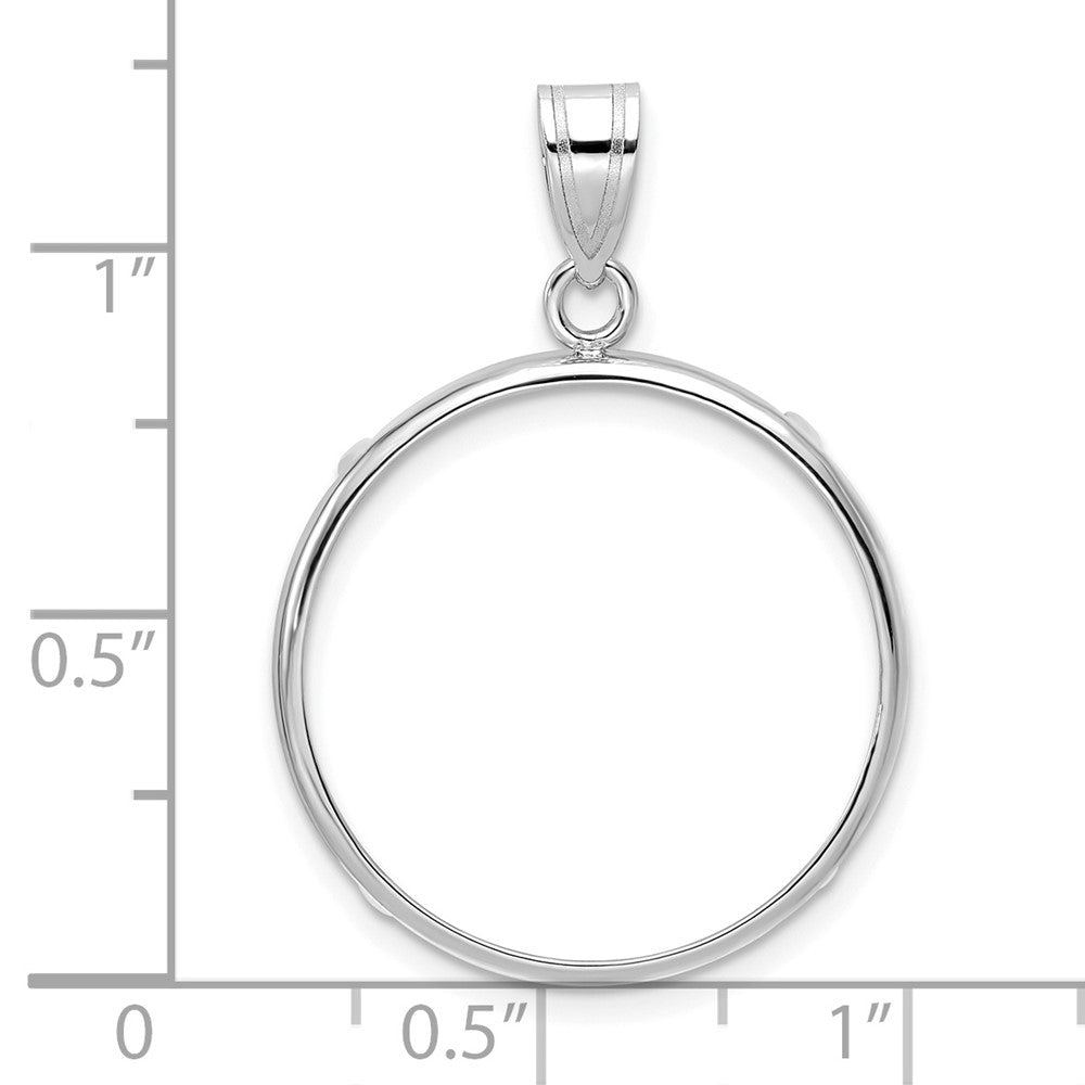 FJC Finejewelers 14 kt White Gold Polished 22.0mm Prong Coin Bezel Pendant