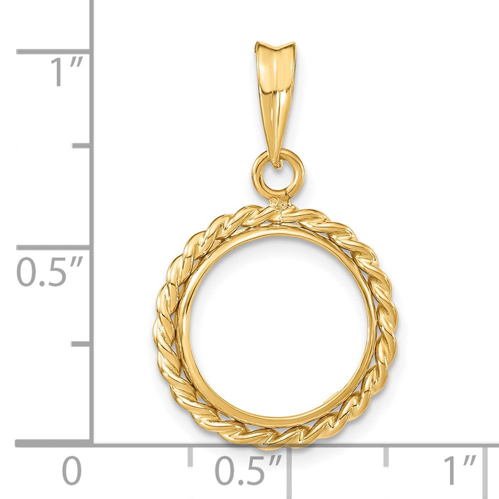 FJC Finejewelers 14 kt Yellow Gold with Twisted Wire 13.0mm Prong Coin Bezel Pendant