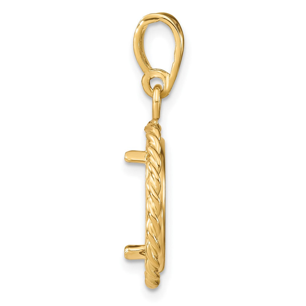 FJC Finejewelers 14 kt Yellow Gold with Twisted Wire 13.0mm Prong Coin Bezel Pendant