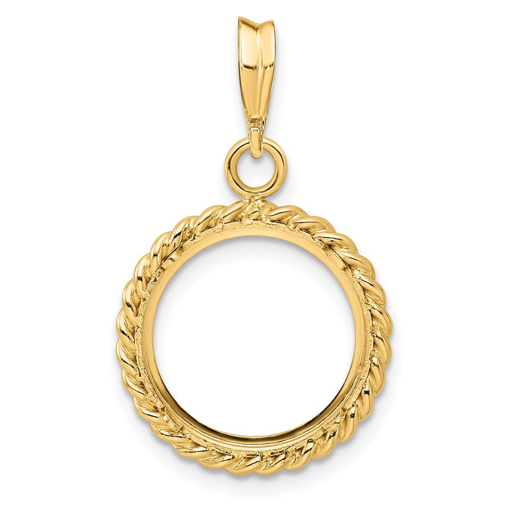 FJC Finejewelers 14 kt Yellow Gold with Twisted Wire 13.0mm Prong Coin Bezel Pendant