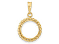 FJC Finejewelers 14 kt Yellow Gold with Twisted Wire 13.0mm Prong Coin Bezel Pendant