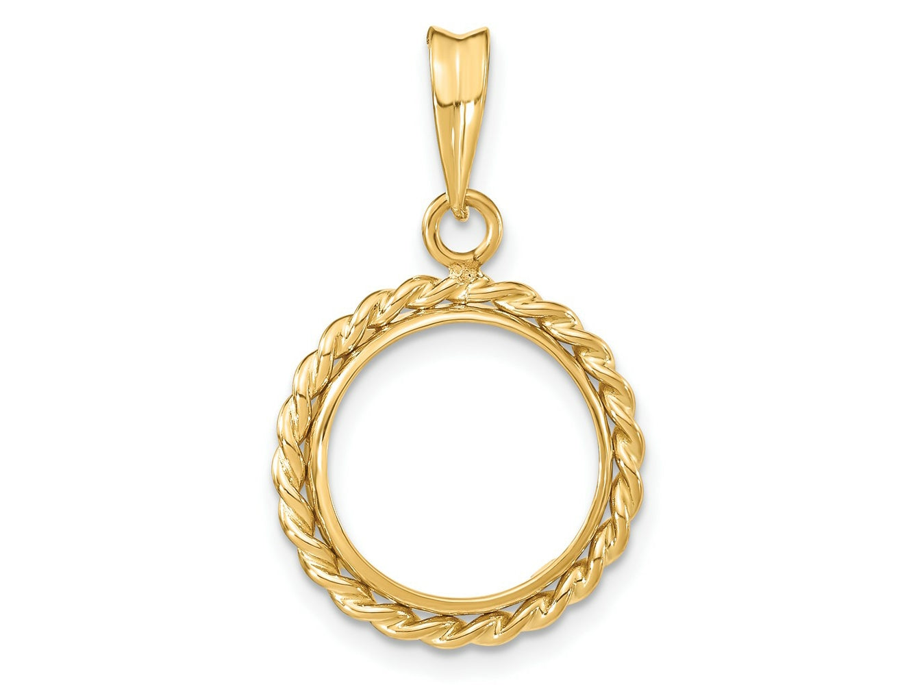 FJC Finejewelers 14 kt Yellow Gold with Twisted Wire 13.0mm Prong Coin Bezel Pendant