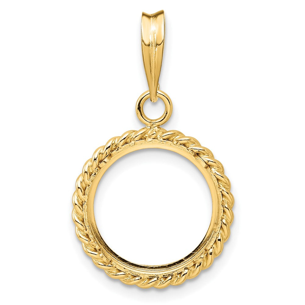 FJC Finejewelers 14 kt Yellow Gold with Twisted Wire 14.0mm Prong Coin Bezel Pendant