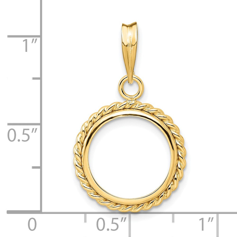 FJC Finejewelers 14 kt Yellow Gold with Twisted Wire 14.0mm Prong Coin Bezel Pendant