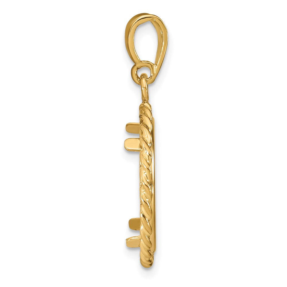 FJC Finejewelers 14 kt Yellow Gold with Twisted Wire 16.0mm Prong Coin Bezel Pendant
