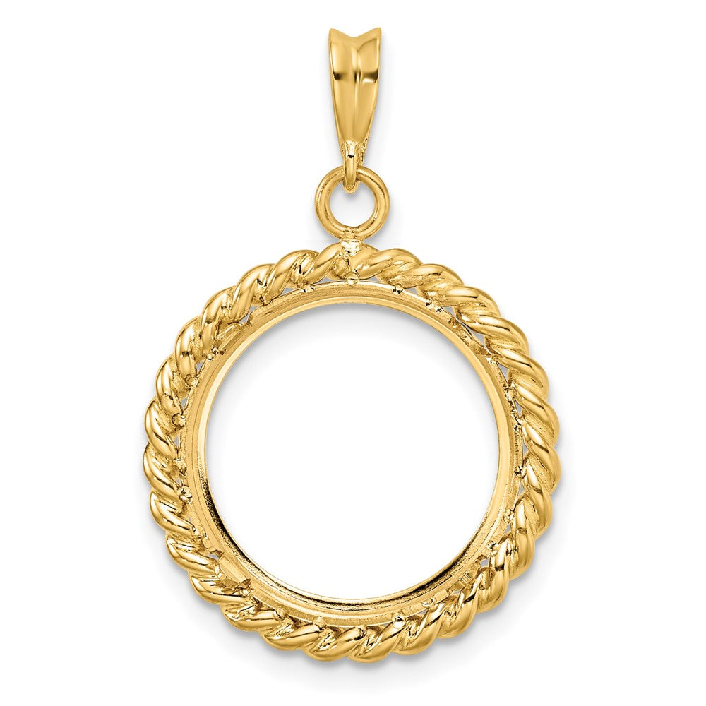 FJC Finejewelers 14 kt Yellow Gold with Twisted Wire 16.0mm Prong Coin Bezel Pendant