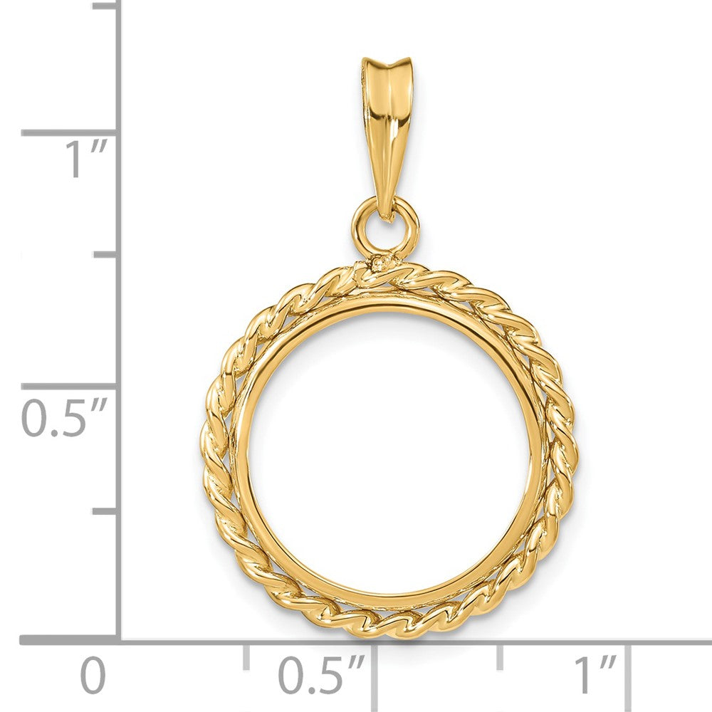 FJC Finejewelers 14 kt Yellow Gold with Twisted Wire 16.0mm Prong Coin Bezel Pendant