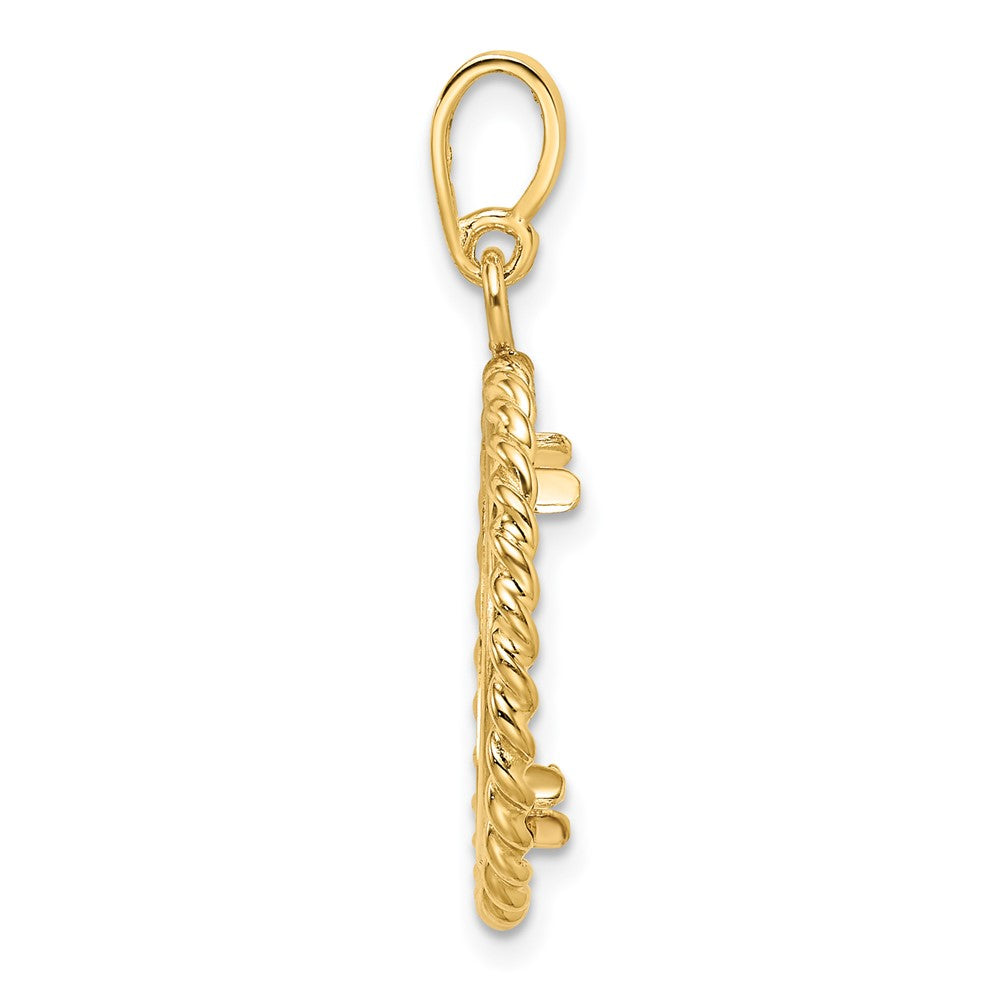 FJC Finejewelers 14 kt Yellow Gold with Twisted Wire 16.5mm Prong Coin Bezel Pendant