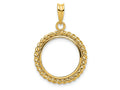 FJC Finejewelers 14 kt Yellow Gold with Twisted Wire 16.5mm Prong Coin Bezel Pendant