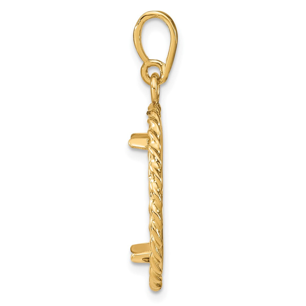 FJC Finejewelers 14 kt Yellow Gold with Twisted Wire 17.8mm Prong Coin Bezel Pendant