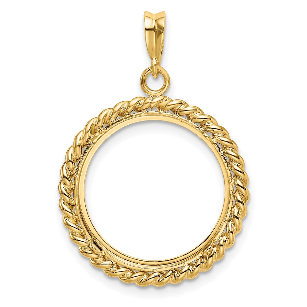 FJC Finejewelers 14 kt Yellow Gold with Twisted Wire 18.0mm Prong Coin Bezel Pendant