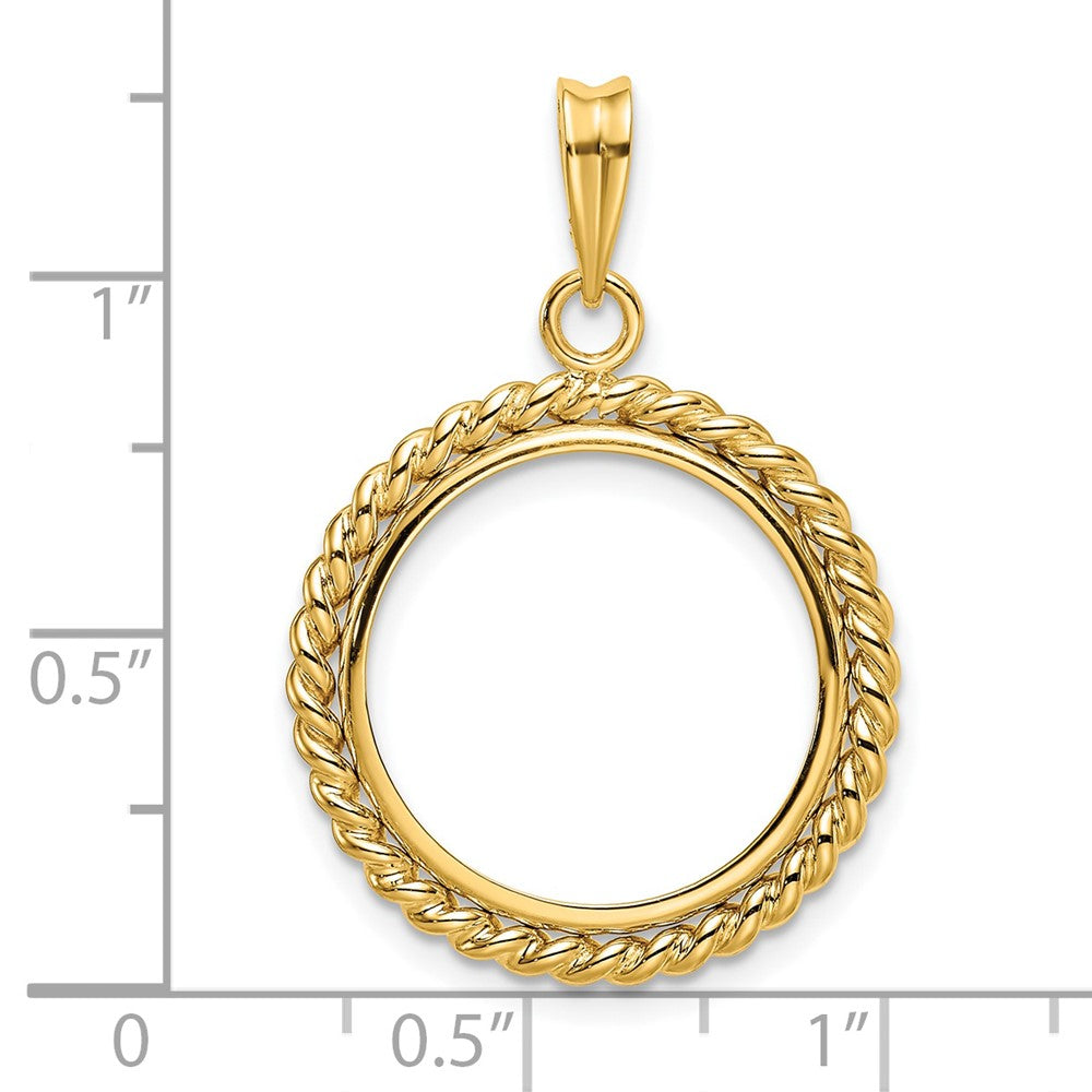 FJC Finejewelers 14 kt Yellow Gold with Twisted Wire 18.0mm Prong Coin Bezel Pendant