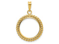 FJC Finejewelers 14 kt Yellow Gold with Twisted Wire 18.0mm Prong Coin Bezel Pendant