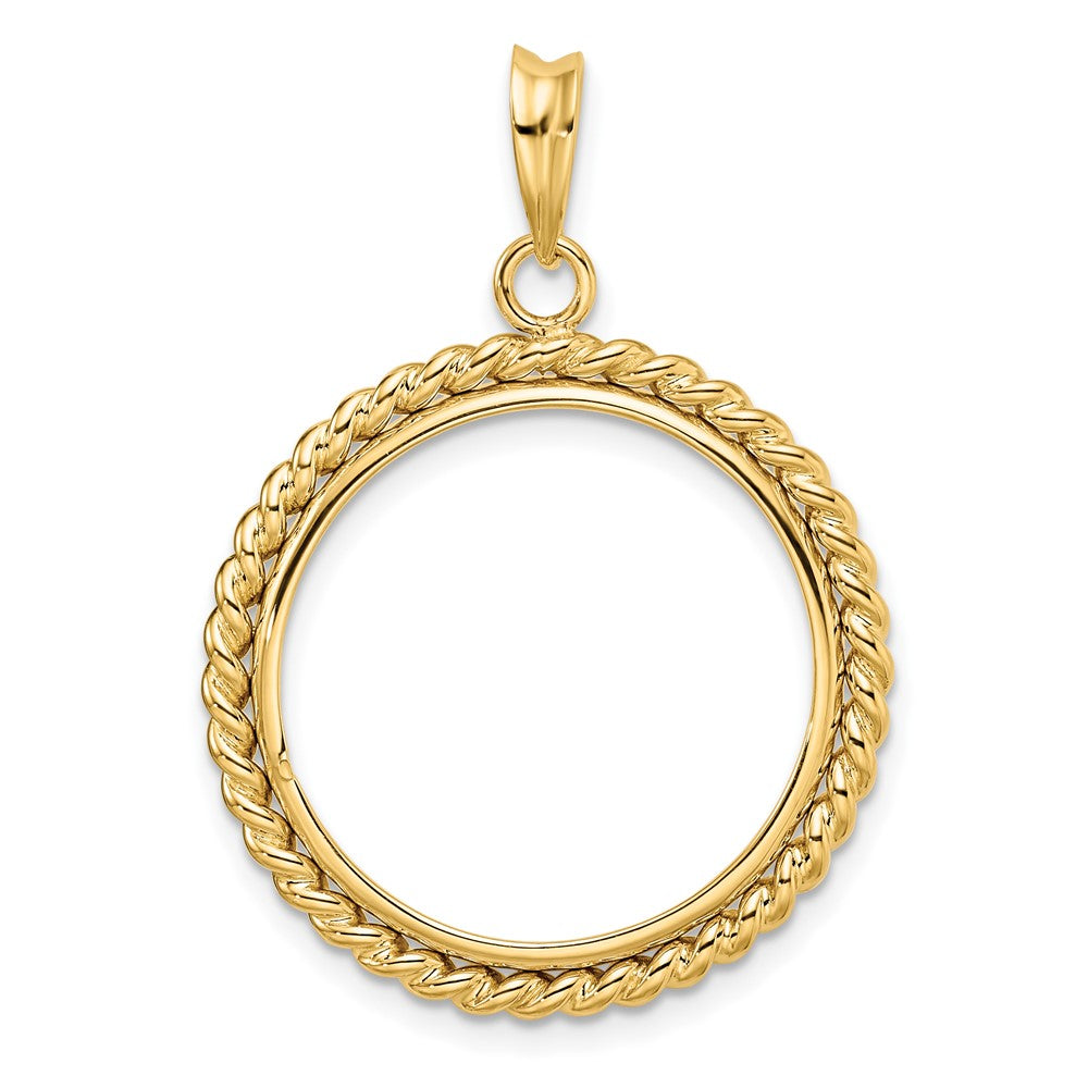 FJC Finejewelers 14 kt Yellow Gold with Twisted Wire 21.6mm Prong Coin Bezel Pendant