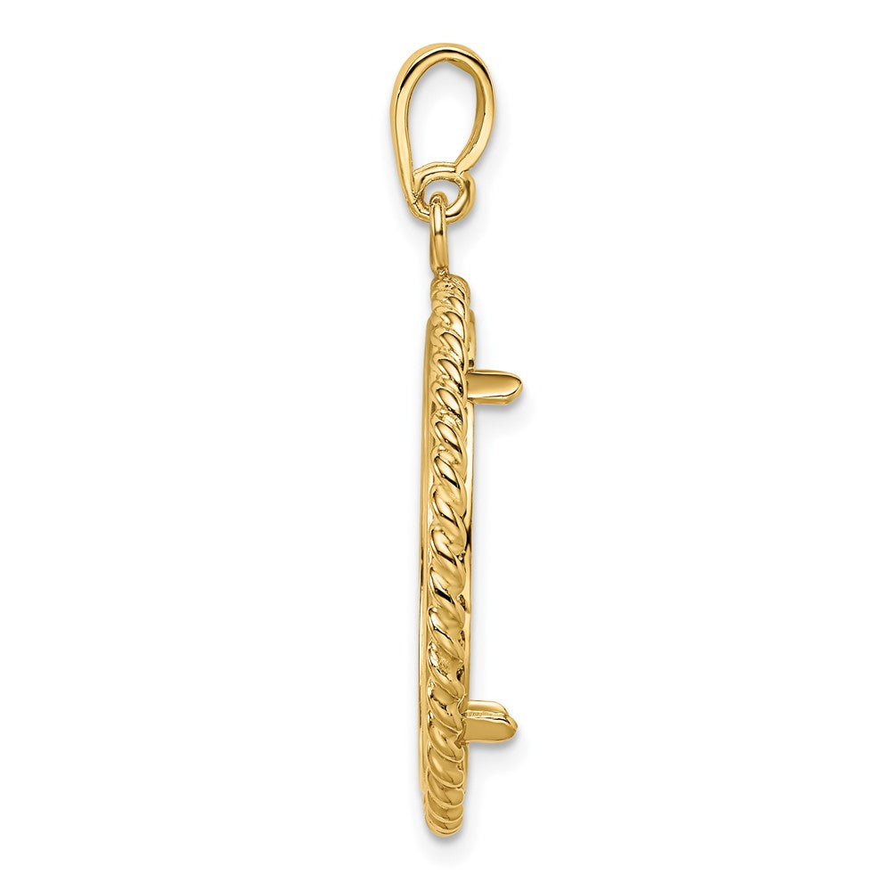 FJC Finejewelers 14 kt Yellow Gold with Twisted Wire 22.0mm Prong Coin Bezel Pendant