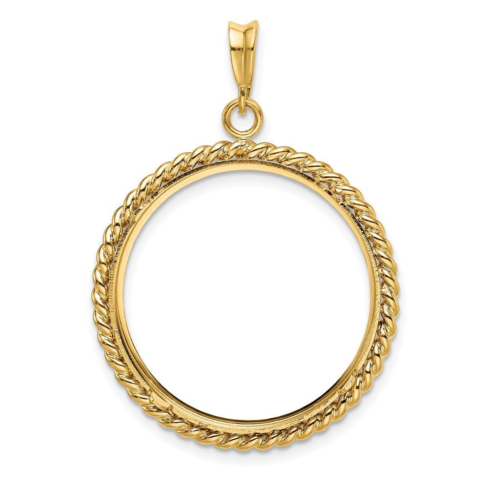 FJC Finejewelers 14 kt Yellow Gold with Twisted Wire 25.0mm Prong Coin Bezel Pendant