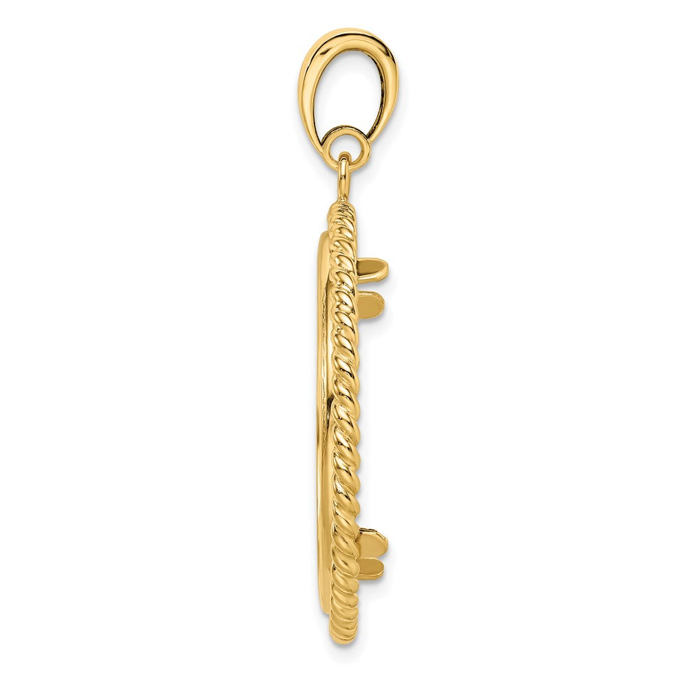 FJC Finejewelers 14 kt Yellow Gold with Twisted Wire 27.0mm Prong Coin Bezel Pendant