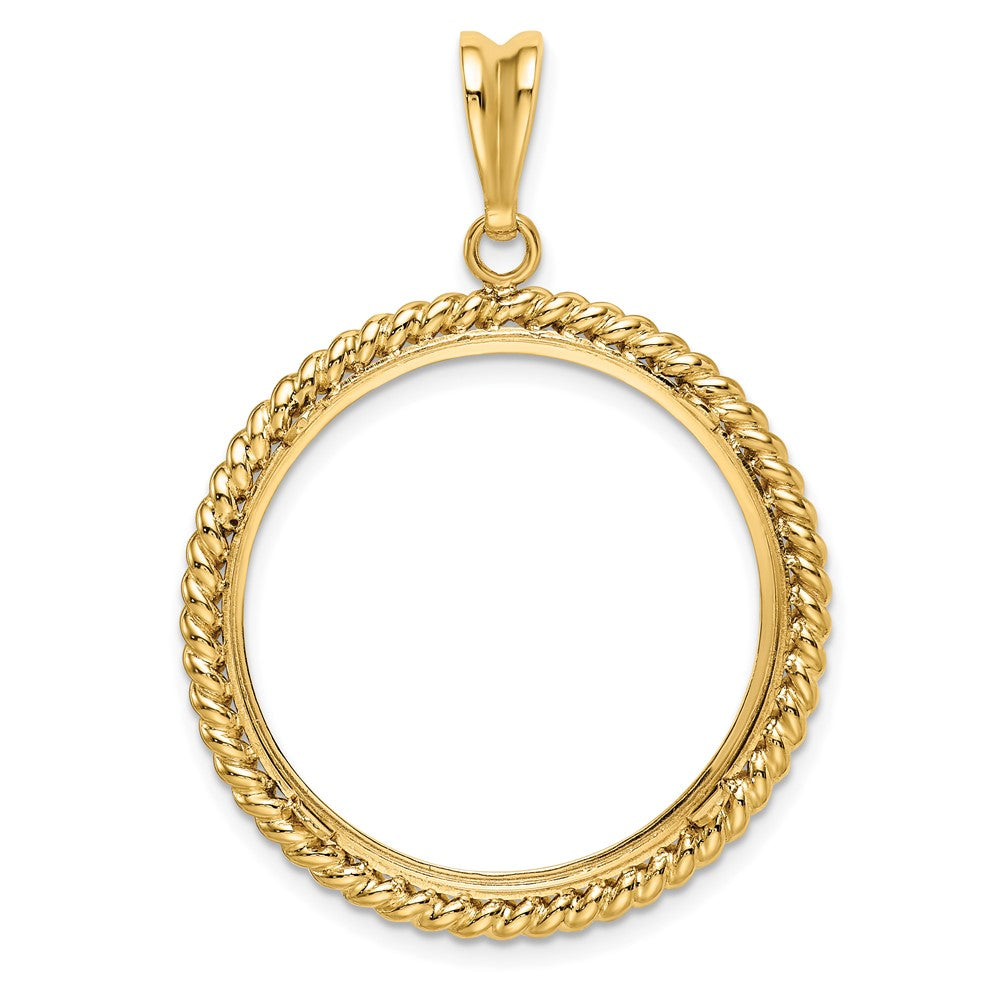 FJC Finejewelers 14 kt Yellow Gold with Twisted Wire 27.0mm Prong Coin Bezel Pendant