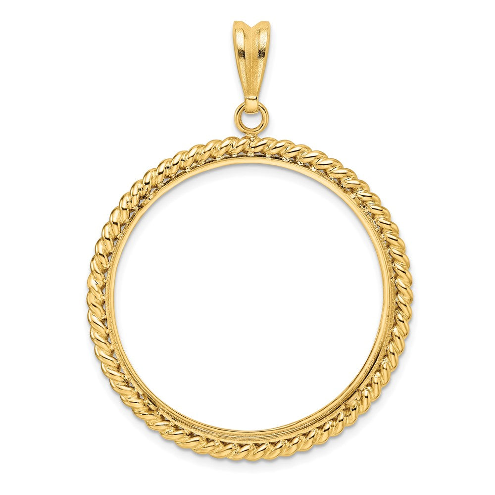 FJC Finejewelers 14 kt Yellow Gold with Twisted Wire 32.0mm Prong Coin Bezel Pendant