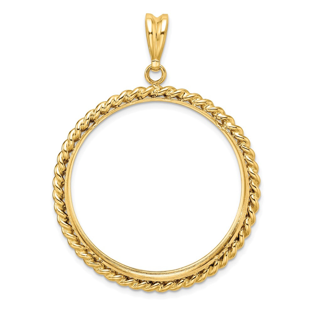 FJC Finejewelers 14 kt Yellow Gold with Twisted Wire 32.7mm Prong Coin Bezel Pendant