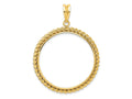 FJC Finejewelers 14 kt Yellow Gold with Twisted Wire 32.7mm Prong Coin Bezel Pendant