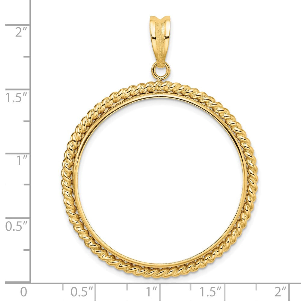 FJC Finejewelers 14 kt Yellow Gold with Twisted Wire 34.2mm Prong Coin Bezel Pendant