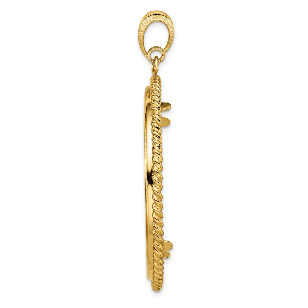 FJC Finejewelers 14 kt Yellow Gold with Twisted Wire 38.1mm Prong Coin Bezel Pendant