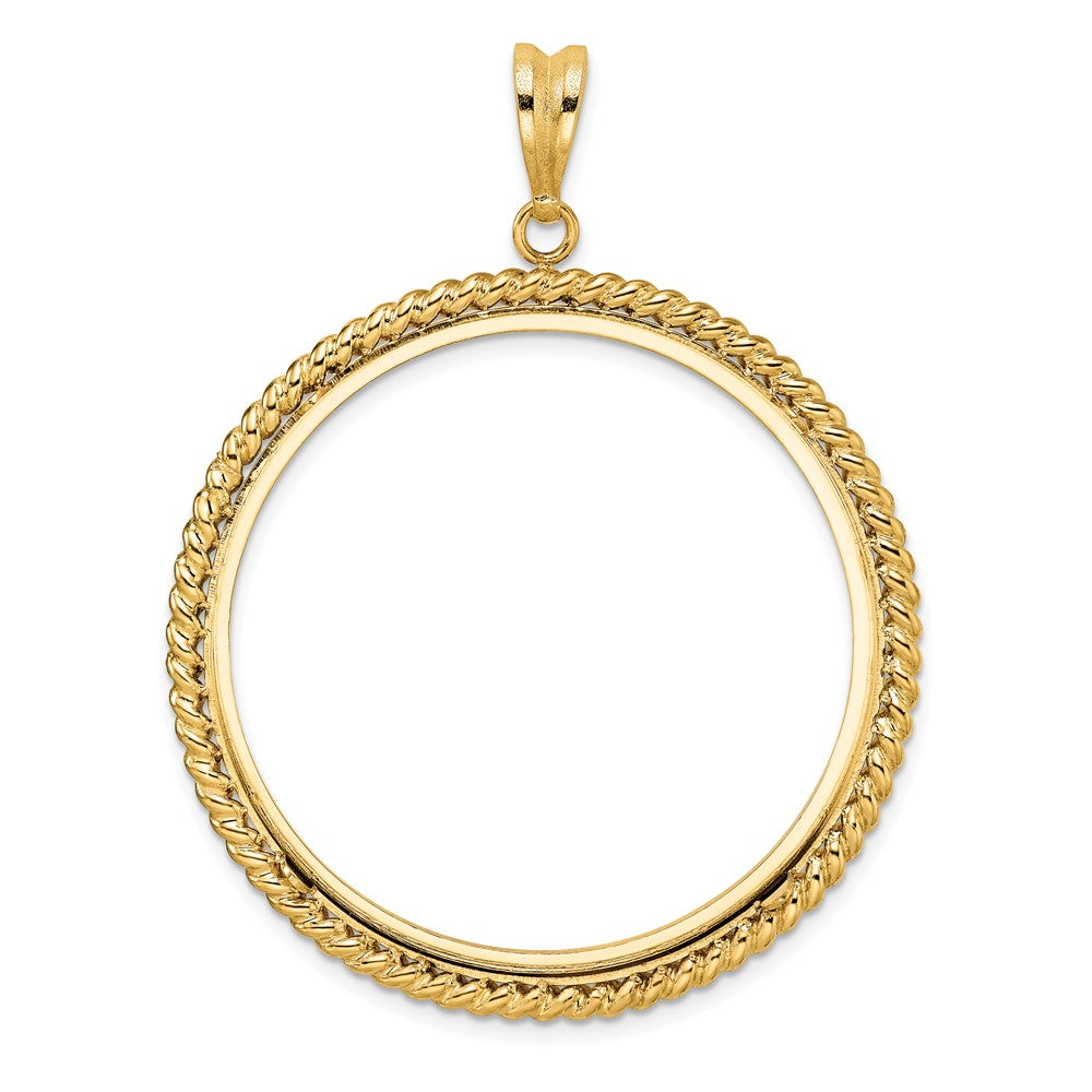 FJC Finejewelers 14 kt Yellow Gold with Twisted Wire 38.1mm Prong Coin Bezel Pendant