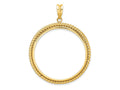 FJC Finejewelers 14 kt Yellow Gold with Twisted Wire 38.1mm Prong Coin Bezel Pendant