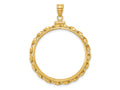 FJC Finejewelers 14 kt Yellow Gold Twisted Ribbon 30.0mm x 3.00mm Screw Top Coin Bezel Pendant