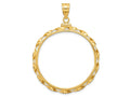 FJC Finejewelers 14 kt Yellow Gold Twisted Ribbon 34.2mm x 2.85mm Screw Top Coin Bezel Pendant