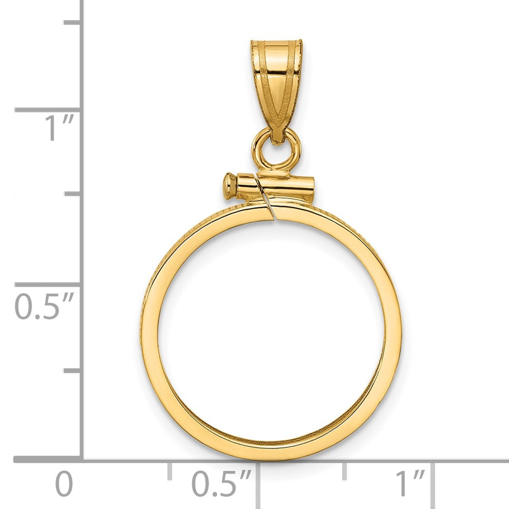 FJC Finejewelers 14 kt Yellow Gold Polished 18.0mm x 1.35mm Screw Top Coin Bezel Pendant