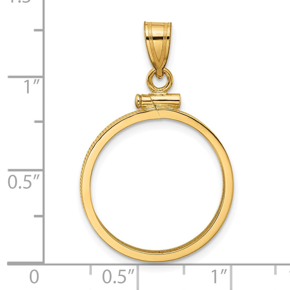 FJC Finejewelers 14 kt Yellow Gold Polished 20.0mm x 2.1mm Screw Top Coin Bezel Pendant