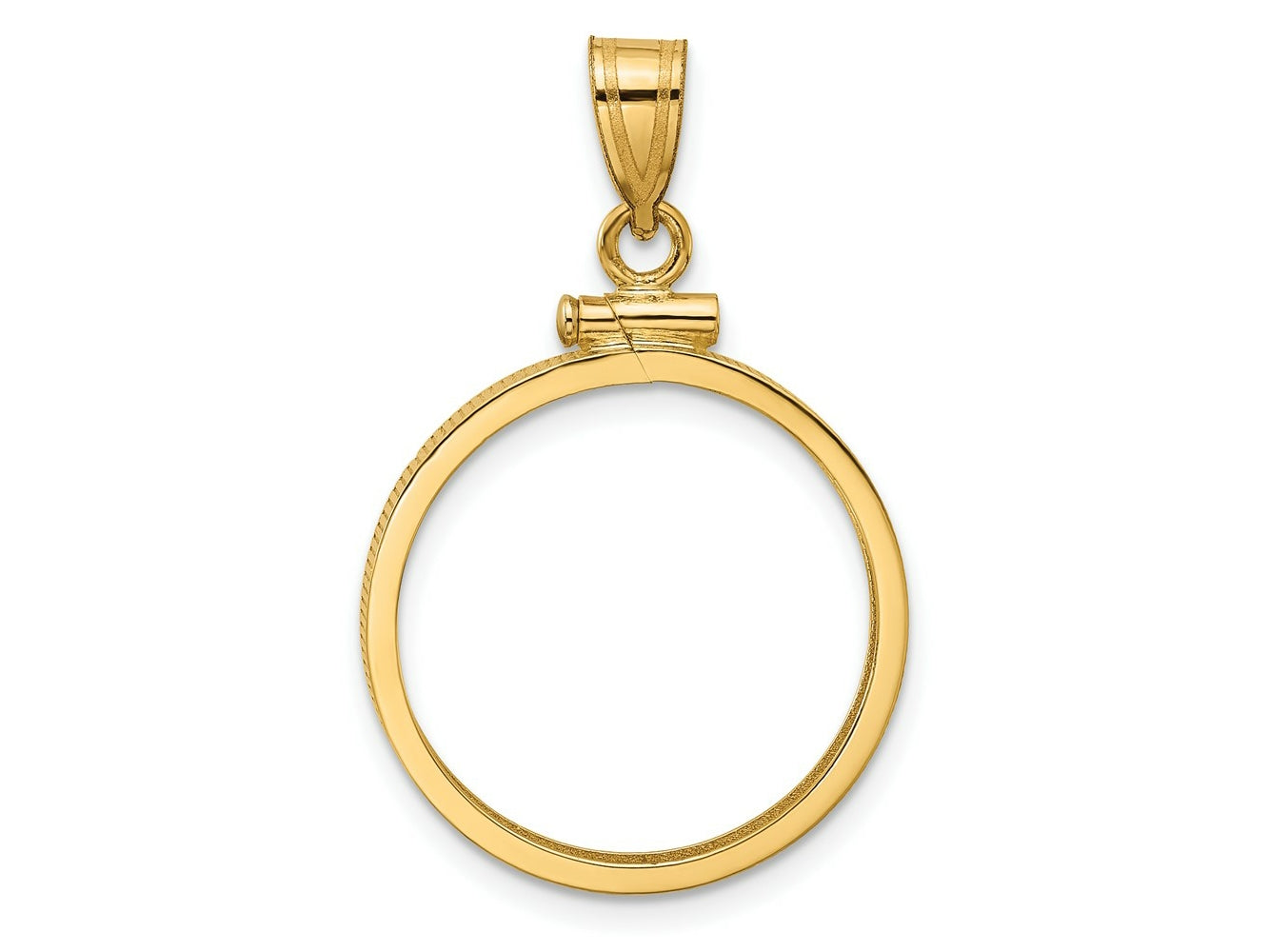 FJC Finejewelers 14 kt Yellow Gold Polished 20.0mm x 2.1mm Screw Top Coin Bezel Pendant