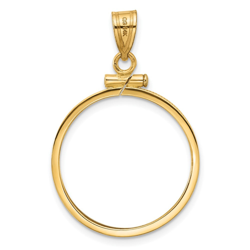 FJC Finejewelers 14 kt Yellow Gold Polished 21.6mm x 1.7mm Screw Top Coin Bezel Pendant