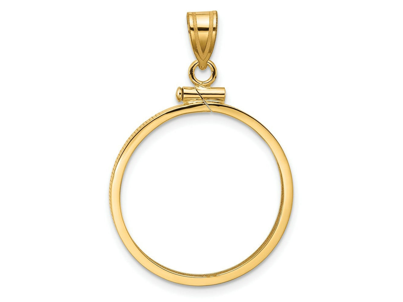 FJC Finejewelers 14 kt Yellow Gold Polished 22.6mm x 1.9mm Screw Top Coin Bezel Pendant
