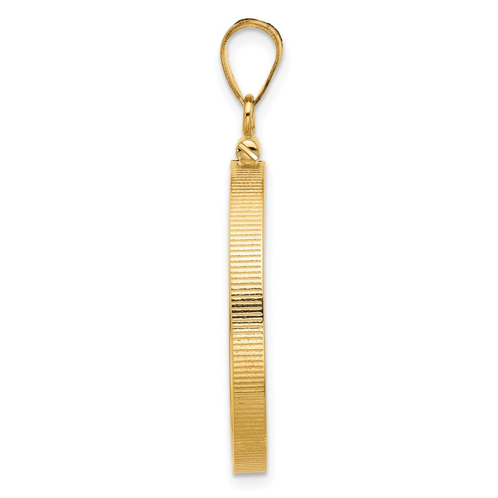 FJC Finejewelers 14 kt Yellow Gold Polished 25.0mm x 2.35mm Screw Top Coin Bezel Pendant