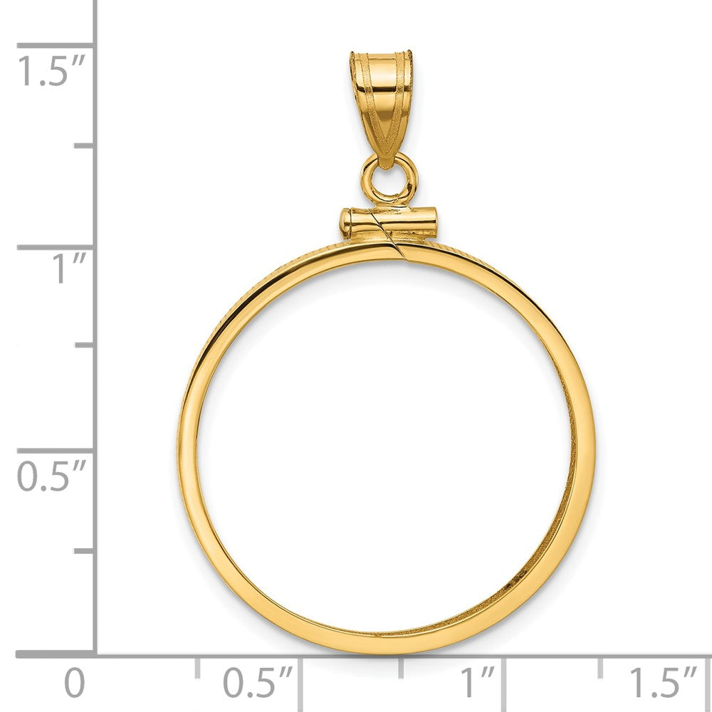 FJC Finejewelers 14 kt Yellow Gold Polished 25.0mm x 2.35mm Screw Top Coin Bezel Pendant