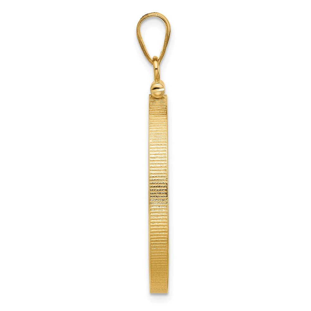 FJC Finejewelers 14 kt Yellow Gold Polished 27.5mm x 2.1mm Screw Top Coin Bezel Pendant