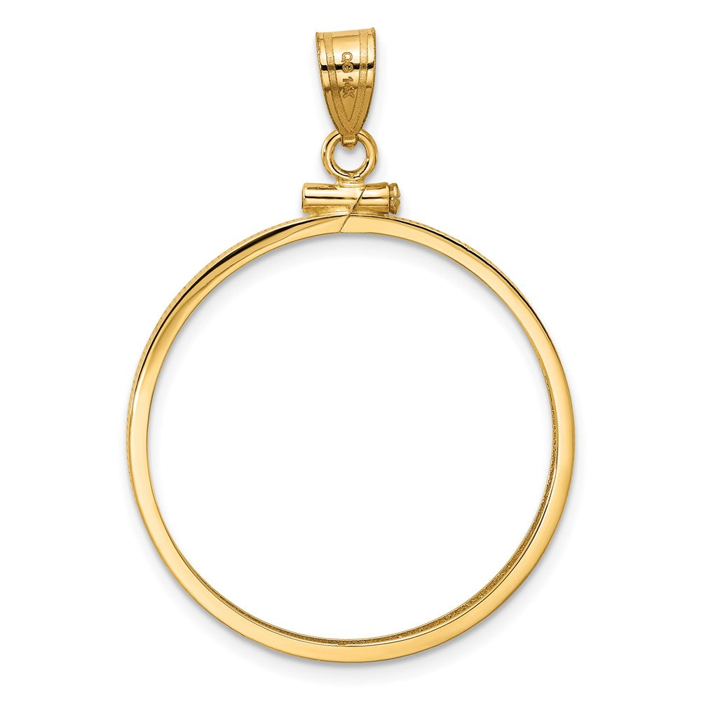 FJC Finejewelers 14 kt Yellow Gold Polished 27.5mm x 2.1mm Screw Top Coin Bezel Pendant