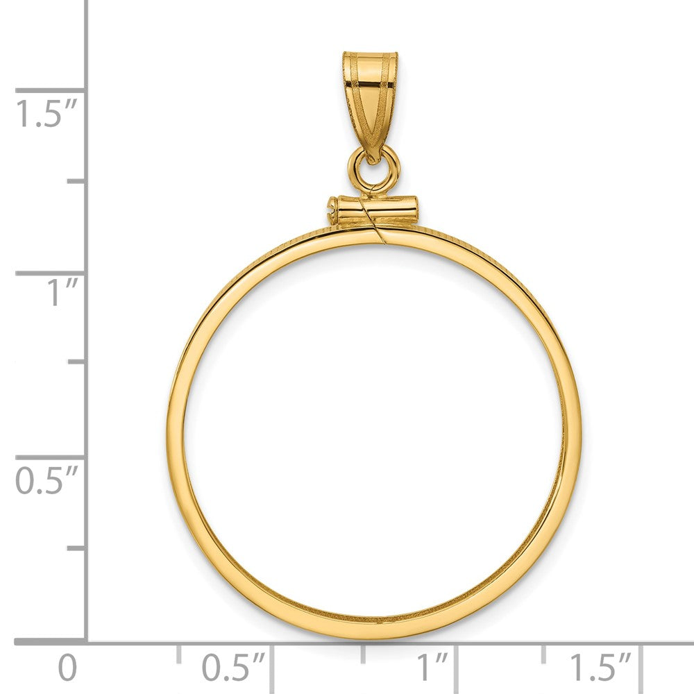 FJC Finejewelers 14 kt Yellow Gold Polished 27.5mm x 2.1mm Screw Top Coin Bezel Pendant