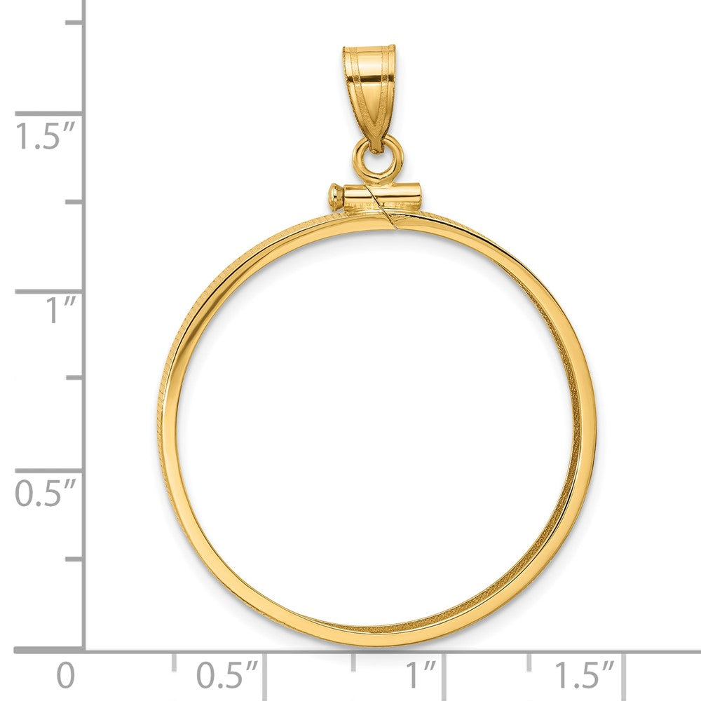 FJC Finejewelers 14 kt Yellow Gold Polished 30.0mm x 3.00mm Screw Top Coin Bezel Pendant
