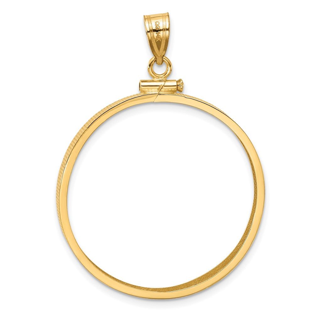 FJC Finejewelers 14 kt Yellow Gold Polished 30.0mm x 3.00mm Screw Top Coin Bezel Pendant