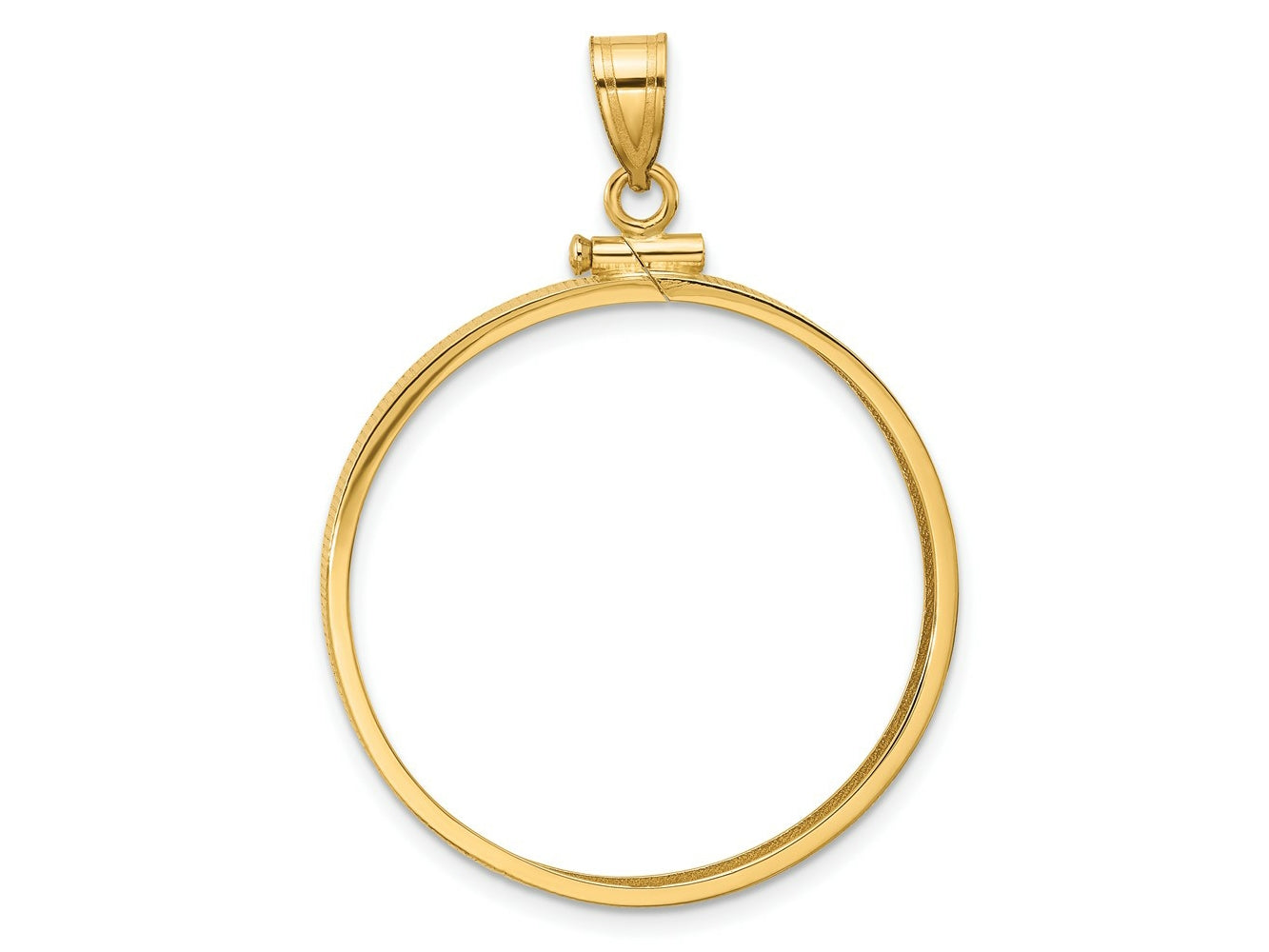 FJC Finejewelers 14 kt Yellow Gold Polished 30.0mm x 3.00mm Screw Top Coin Bezel Pendant